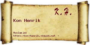 Kon Henrik névjegykártya